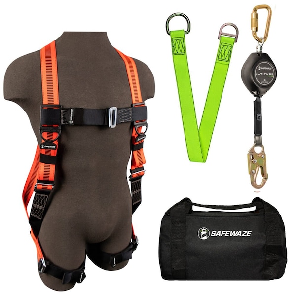 Safewaze V-LINE Bag Kit: FS99280-E Harness, FS-FSP1411-W SRL, FS811-3 Anchor, FS8125 Bag 021-3144 - main